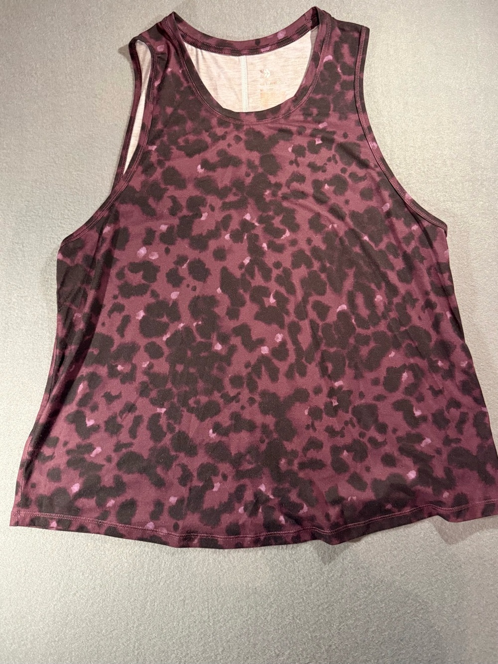 all in motion Plum and Black Leopard-Print Tank Top